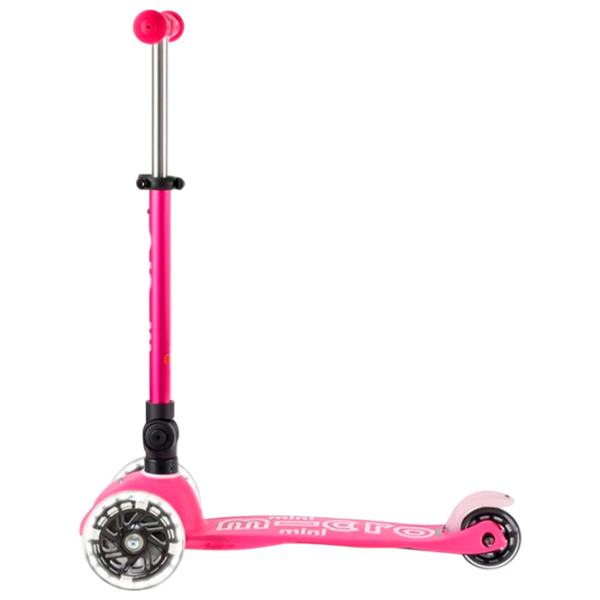 Trotinetă pentru copii cu trei roți Micro Mini Deluxe Foldable LED (MMD197) Pink 2 ani, 50 kg, Din PU photo 2