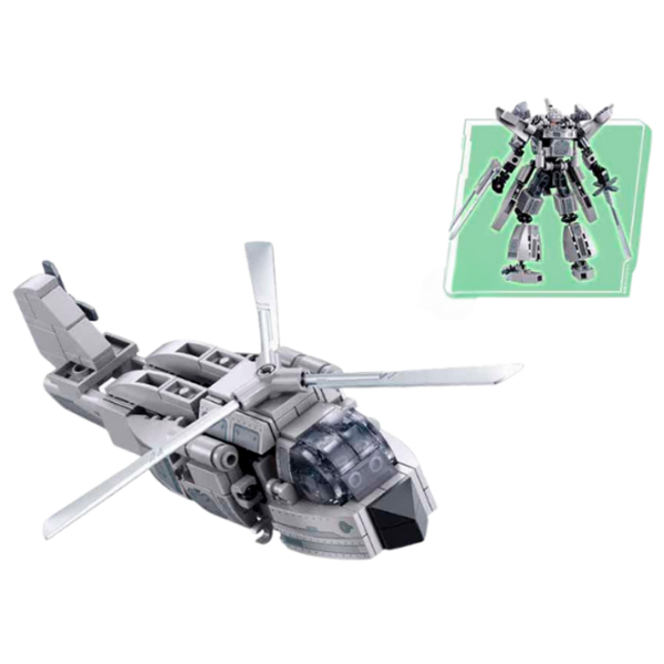 Constructor Sluban Military helicopter Gray Numărul de piese 218, 6+ photo 4