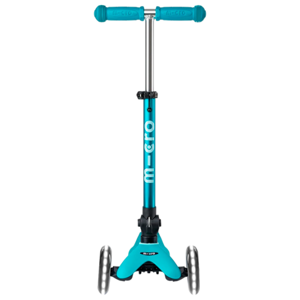 Trotinetă pentru copii cu trei roți Micro Mini Deluxe Foldable LED (MMD198) Aqua 2 ani, 50 kg, Din PU photo 3