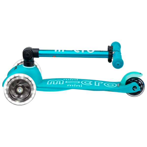 Trotinetă pentru copii cu trei roți Micro Mini Deluxe Foldable LED (MMD198) Aqua 2 ani, 50 kg, Din PU photo 4