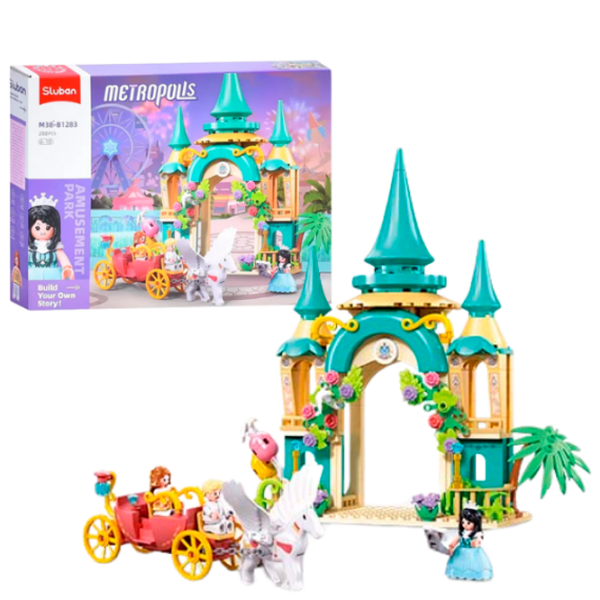 Constructor Sluban Castle with coach Gold Numărul de piese 288, 6+ photo 2