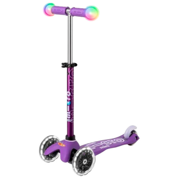 Trotinetă pentru copii cu trei roți Micro Mini Deluxe Magic LED (MMD129) Purple 2 ani, 50 kg, Din PU photo 1