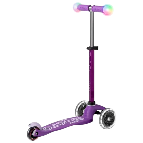 Trotinetă pentru copii cu trei roți Micro Mini Deluxe Magic LED (MMD129) Purple 2 ani, 50 kg, Din PU photo 3