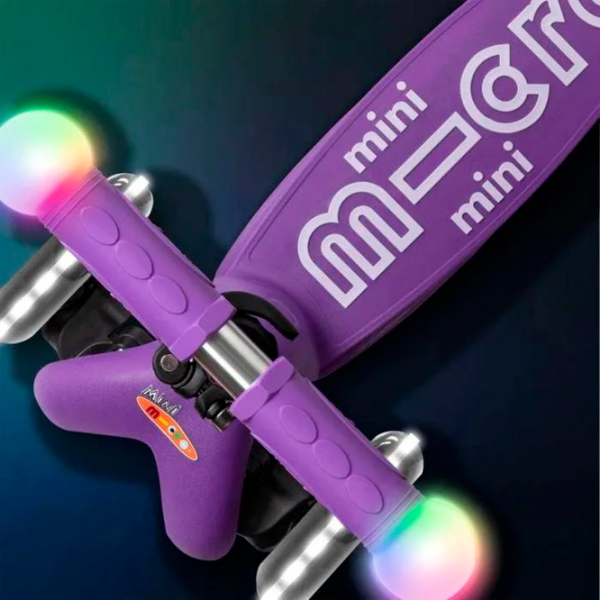 Trotinetă pentru copii cu trei roți Micro Mini Deluxe Magic LED (MMD129) Purple 2 ani, 50 kg, Din PU photo 7