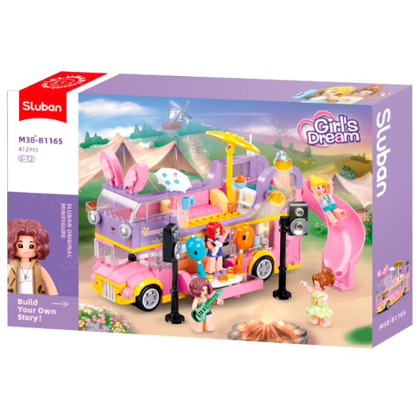 Constructor Sluban Musical house on wheels Pink Numărul de piese 412, 6+ photo 1