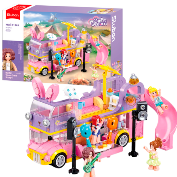 Constructor Sluban Musical house on wheels Pink Numărul de piese 412, 6+ photo 2