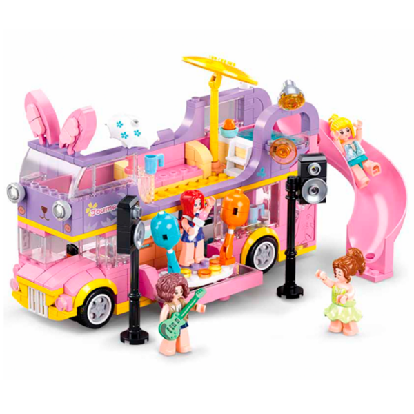 Constructor Sluban Musical house on wheels Pink Numărul de piese 412, 6+ photo 3