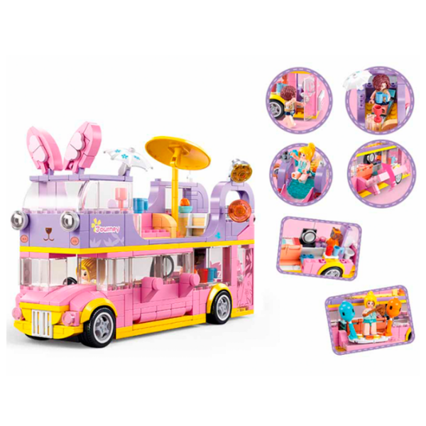 Constructor Sluban Musical house on wheels Pink Numărul de piese 412, 6+ photo 4