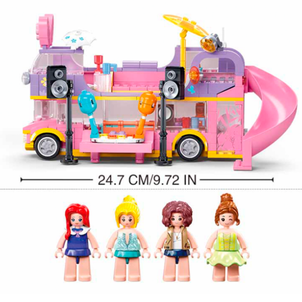 Constructor Sluban Musical house on wheels Pink Numărul de piese 412, 6+ photo 5
