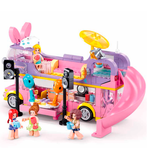 Constructor Sluban Musical house on wheels Pink Numărul de piese 412, 6+ photo 6