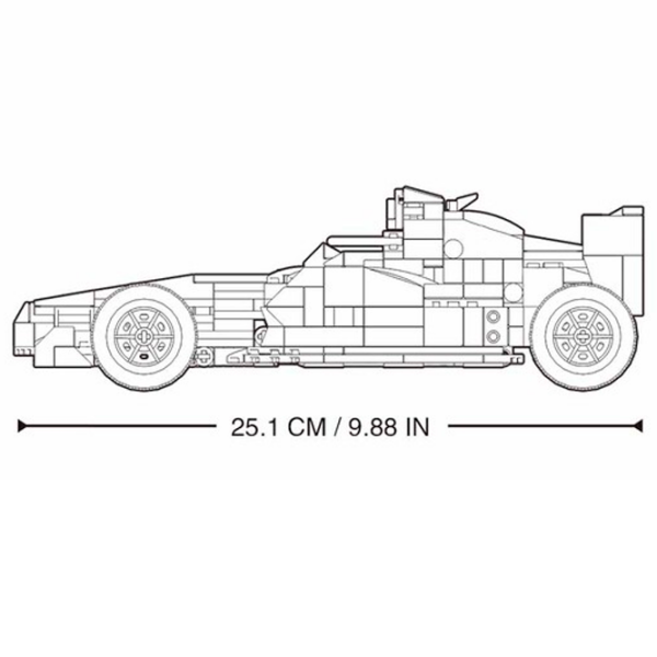 Constructor cu telecomandă Sluban Automobil F1 Blue Numărul de piese 423, 6+ photo 2
