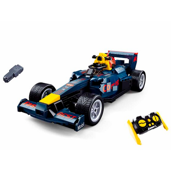 Constructor cu telecomandă Sluban Automobil F1 Blue Numărul de piese 423, 6+ photo 5