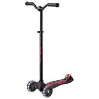Детский трёхколёсный самокат Micro Maxi Deluxe Pro LED (MMD136) Красный 5 лет, 50 кг, Полиуретановые