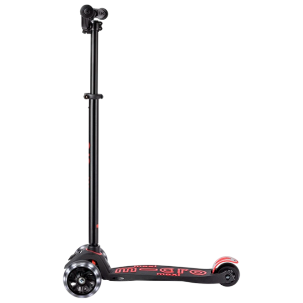 Детский трёхколёсный самокат Micro Maxi Deluxe Pro LED (MMD136) Красный 5 лет, 50 кг, Полиуретановые photo 3
