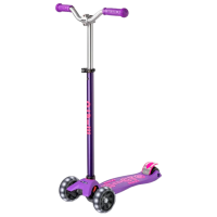 Детский трёхколёсный самокат Micro Maxi Deluxe Pro LED (MMD043) Фиолетово-розовый 5 лет, 50 кг, Полиуретановые