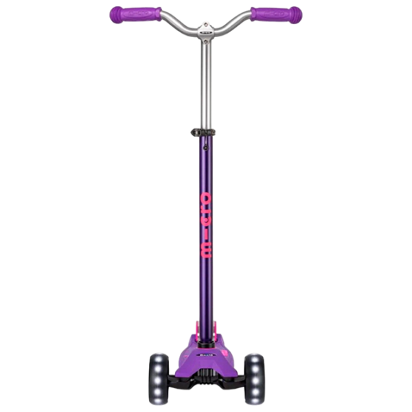 Детский трёхколёсный самокат Micro Maxi Deluxe Pro LED (MMD043) Фиолетово-розовый 5 лет, 50 кг, Полиуретановые photo 2