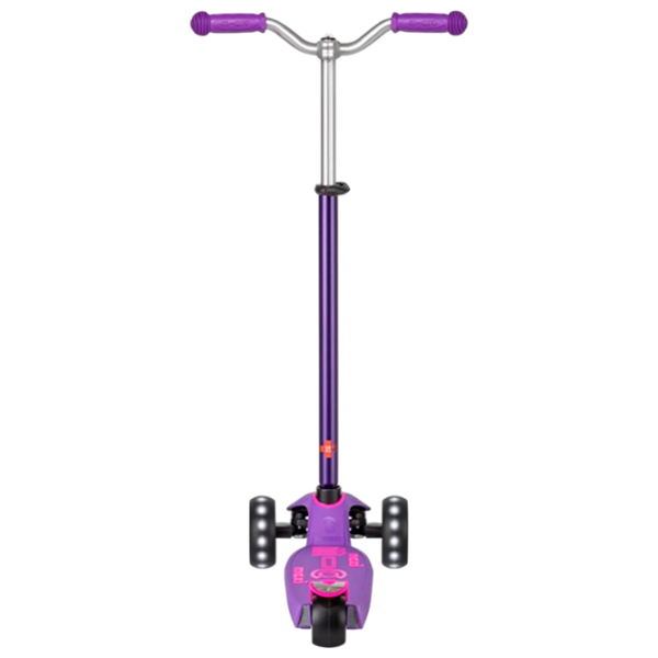Детский трёхколёсный самокат Micro Maxi Deluxe Pro LED (MMD043) Фиолетово-розовый 5 лет, 50 кг, Полиуретановые photo 4