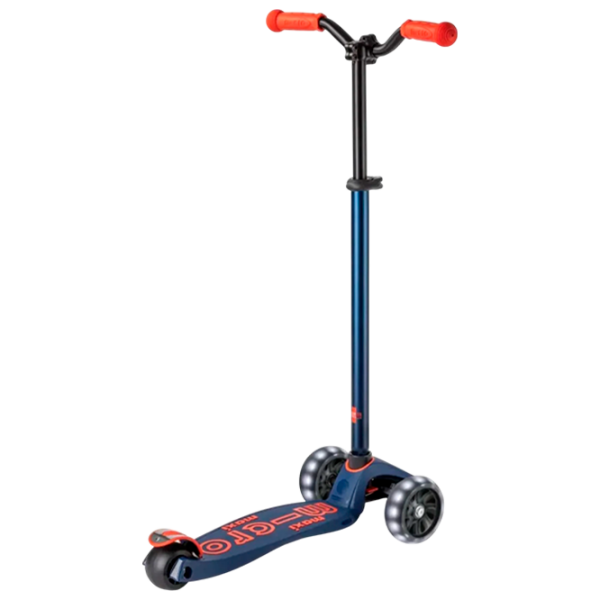 Детский трёхколёсный самокат Micro Maxi Deluxe Pro LED (MMD044) Красно-флотский 5 лет, 50 кг, Полиуретановые photo 3