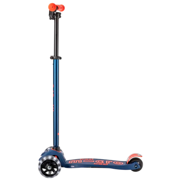 Детский трёхколёсный самокат Micro Maxi Deluxe Pro LED (MMD044) Красно-флотский 5 лет, 50 кг, Полиуретановые photo 5