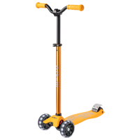 Детский трёхколёсный самокат Micro Maxi Deluxe Pro LED (MMD041) Солнечный желтый 5 лет, 50 кг, Полиуретановые