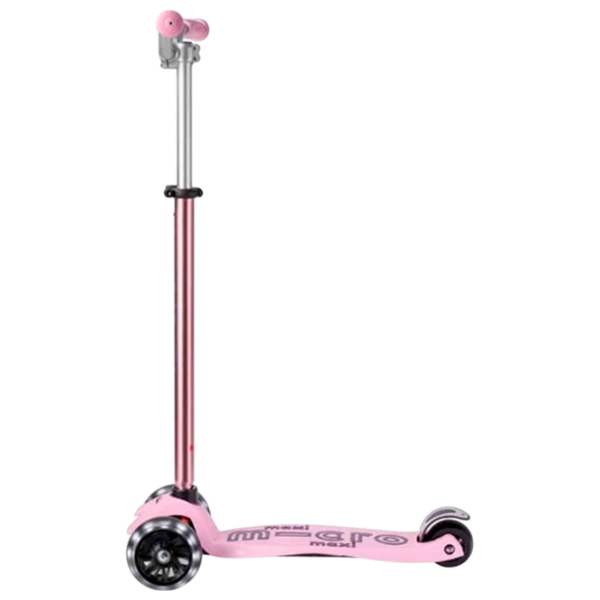 Детский трёхколёсный самокат Micro Maxi Deluxe Pro LED (MMD135) Роза 5 лет, 50 кг, Полиуретановые photo 2