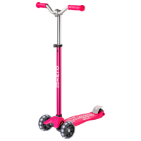 Trotinetă pentru copii cu trei roți Micro Maxi Deluxe Pro LED (MMD040) Pink 5 ani, 50 kg, Din PU