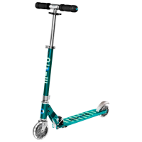 Trotinetă pentru copii cu două roți Micro Sprite LED (SA0218) Petrol Stripe 5 ani, 100 kg, Din silicon