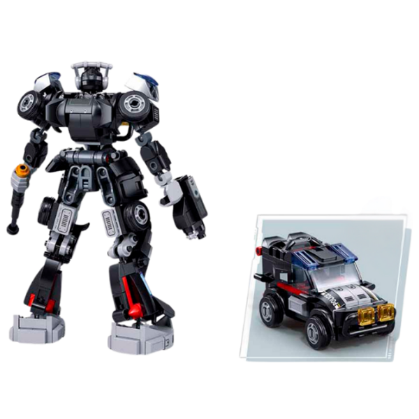 Constructor Sluban Robot police car Gray Numărul de piese 247, 6+ photo 3