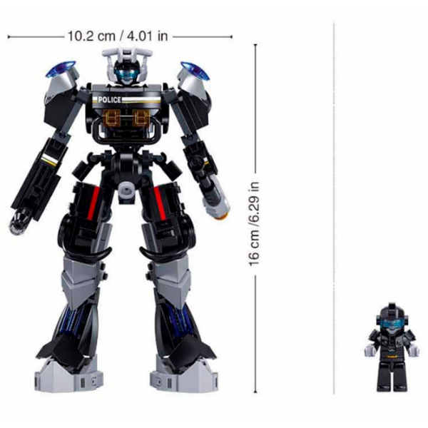 Constructor Sluban Robot police car Gray Numărul de piese 247, 6+ photo 5