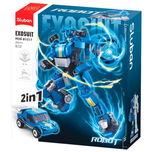 Constructor Sluban Robot Sport Car Blue Numărul de piese 253, 6+ photo 1