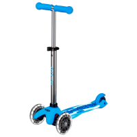 Trotinetă pentru copii cu trei roți Micro Mini Deluxe Glow LED Plus (MMD211) Artic Blue 2 ani, 50 kg, Din PU