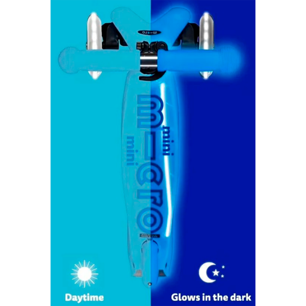 Trotinetă pentru copii cu trei roți Micro Mini Deluxe Glow LED Plus (MMD211) Artic Blue 2 ani, 50 kg, Din PU photo 4