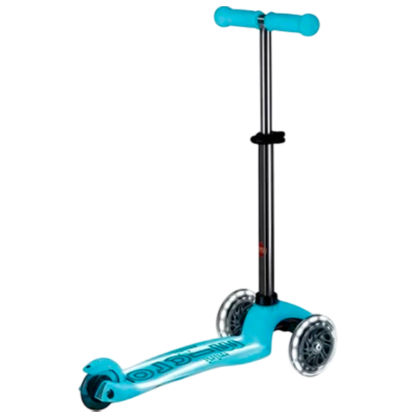 Детский трёхколёсный самокат Micro Mini Deluxe Glow LED Plus (MMD214) Aqua 2 года, 50 кг, Полиуретановые photo 3