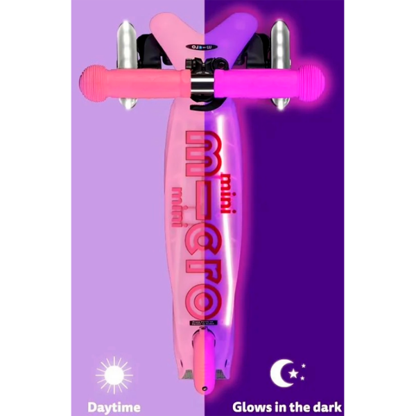 Trotinetă pentru copii cu trei roți Micro Mini Deluxe Glow LED (MMD217) Frosty Pink 2 ani, 50 kg, Din PU photo 3