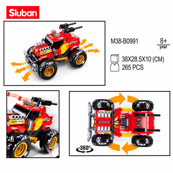 Constructor cu telecomandă Sluban SUV Red Numărul de piese 265, 8+ photo 6