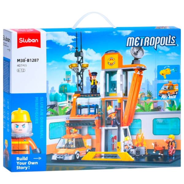 Constructor Sluban Fire Station Orange Numărul de piese 407, 6+ photo 1