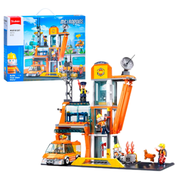 Constructor Sluban Fire Station Orange Numărul de piese 407, 6+ photo 2