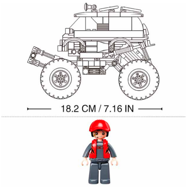 Constructor Sluban Monster Truck Red Numărul de piese 261, 6+ photo 4
