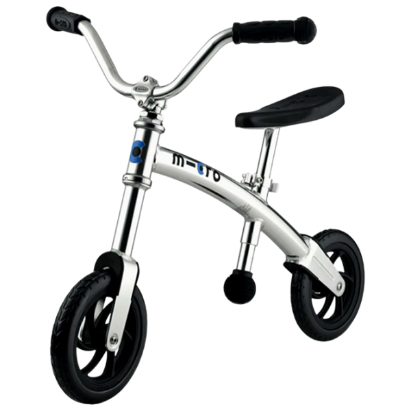 Bicicletă fără pedale Micro G-Bike Chopper Silver Black  / Pentru copii photo 1