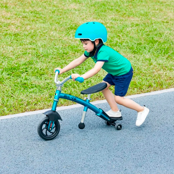 Bicicletă fără pedale Micro G-Bike Chopper Deluxe 7.8" Aqua Black  / Pentru copii photo 7