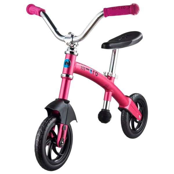 Bicicletă fără pedale Micro G-Bike Chopper Deluxe 7.8" Pink Black  / Pentru copii photo 1