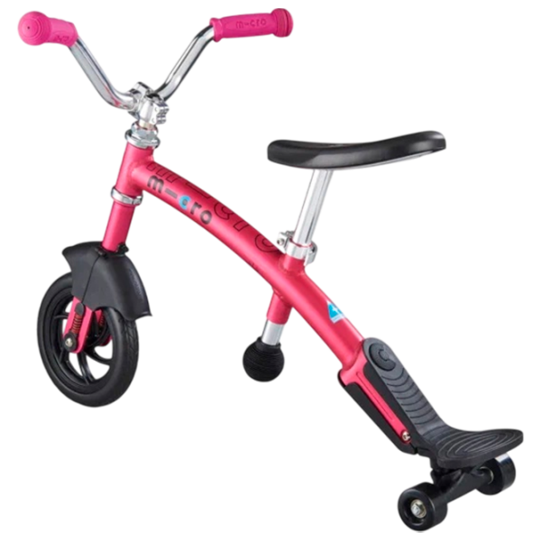 Bicicletă fără pedale Micro G-Bike Chopper Deluxe 7.8" Pink Black  / Pentru copii photo 3