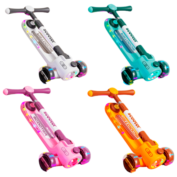Trotinetă pentru copii cu trei roți Scooter BW2023 (BW2023) Multicolor 3 ani, 50 kg, Din PU photo 2