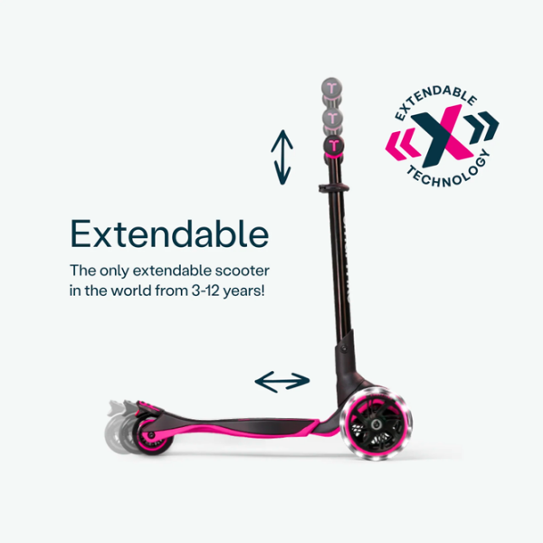 Детский трёхколёсный самокат SmarTrike Xtend Scooter Ride-on (12M-12Y) Розовый 1 год, 50 кг, Полиуретановые photo 6
