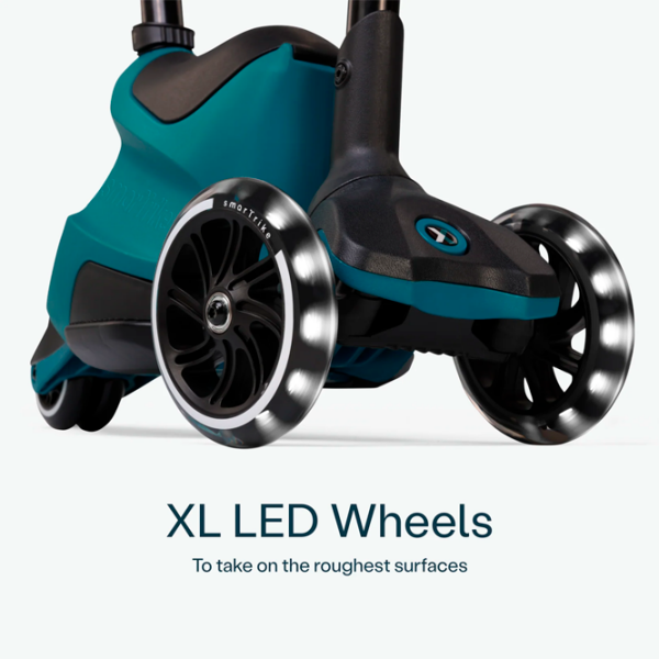 Детский трёхколёсный самокат SmarTrike Xtend Scooter Ride-on (12M-12Y) Бирюзовый 1 год, 50 кг, Полиуретановые photo 4