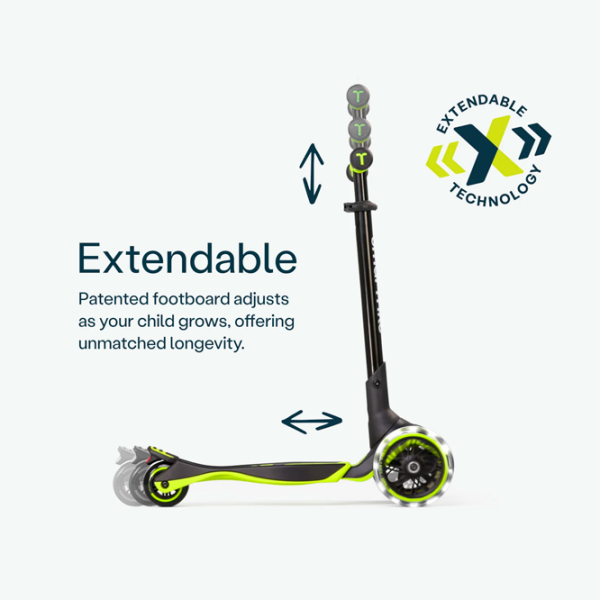 Детский трёхколёсный самокат SmarTrike Xtend Scooter (3Y-12Y) Лаймовый 3 года, , Полиуретановые photo 4