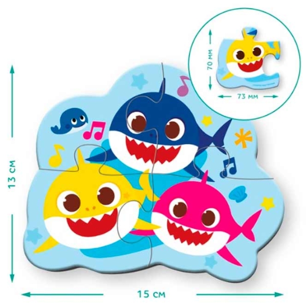 Puzzle DoDo Baby Shark (200587) Количество деталей: 18, Рекомендуемый возраст: 2+ photo 2