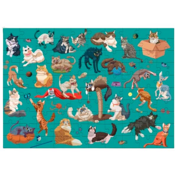 Puzzle DoDo Funny Cats (300626) Количество деталей: 100, Рекомендуемый возраст: 5+ photo 1