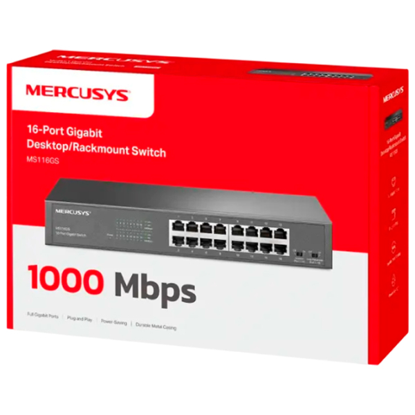 Switch Mercusys MS116GS Black  photo 4