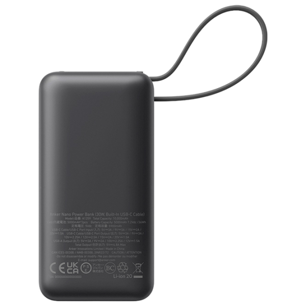 Power Bank 10000 мАч Anker Nano (30 Вт) Черный  photo 5